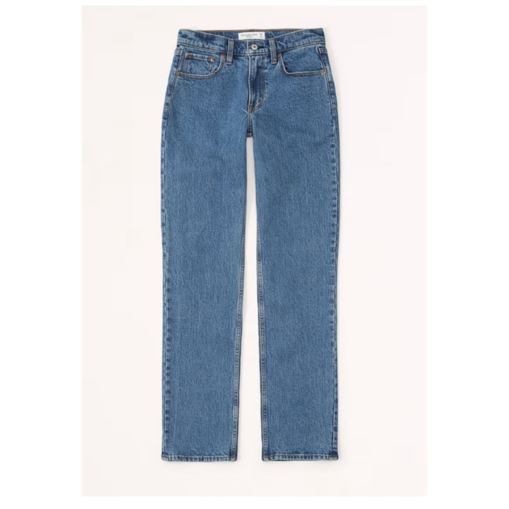 Abercrombie & Fitch The 90s Straight Leg‎ Mid Rise Curve Love Jeans 26 Long Blue